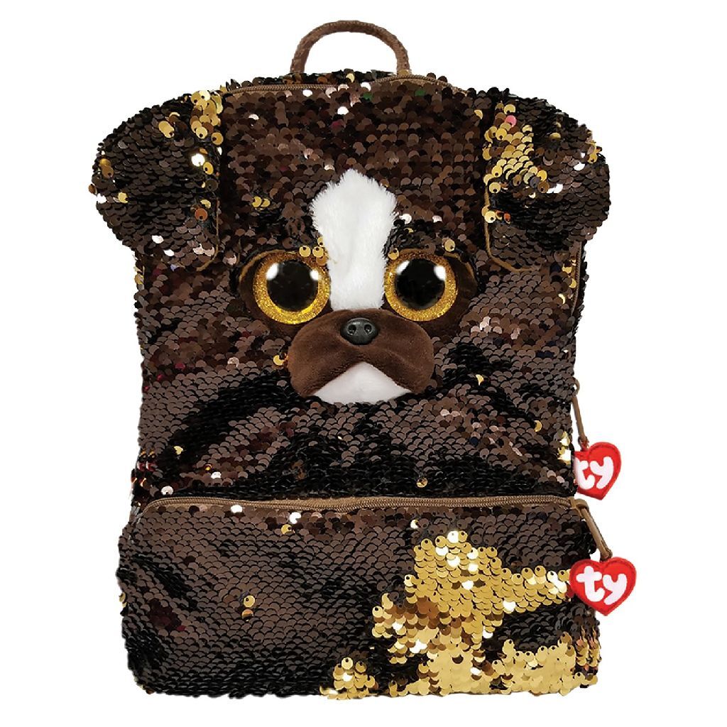 Ty Fashion Rugzak Hond Brutus 33 Cm Bruin/Goud