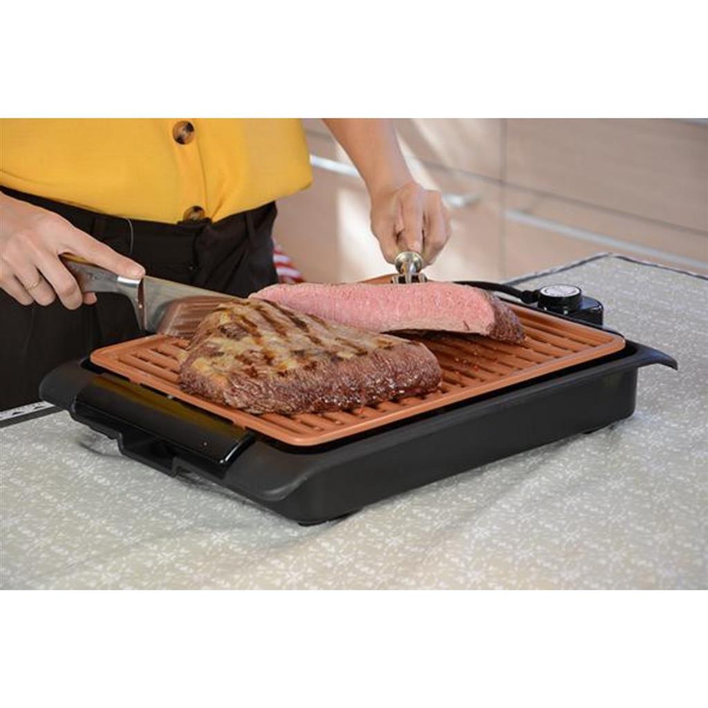 Starlyf Smokefree Copper Grill Tafel Bbq 1250W Zwart/Koper