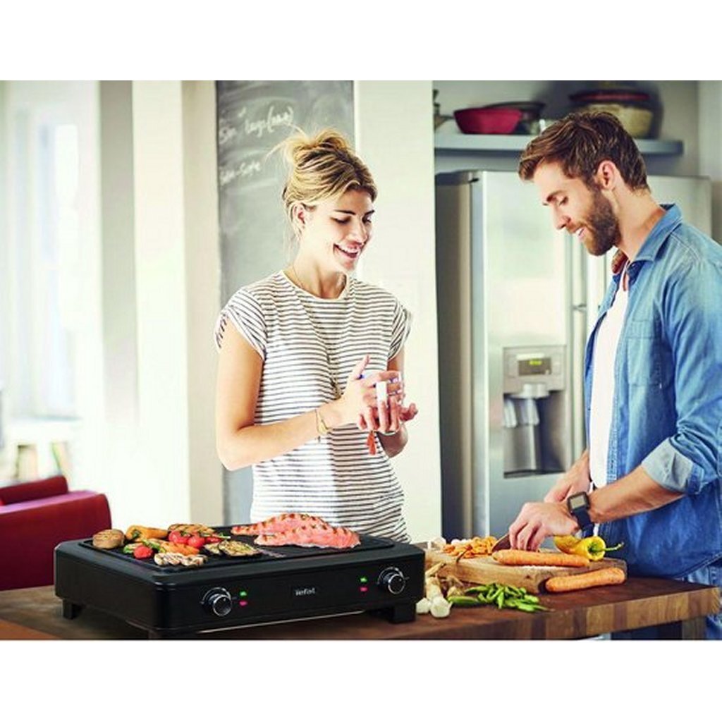 Tefal Tg9008 Smoke Less Grill Zwart