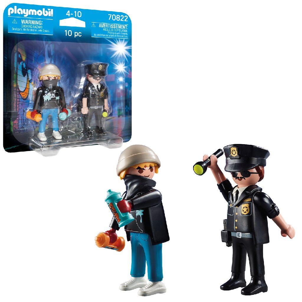 Playmobil 70822 Duopack Politieagent En Graffiti Spuiter