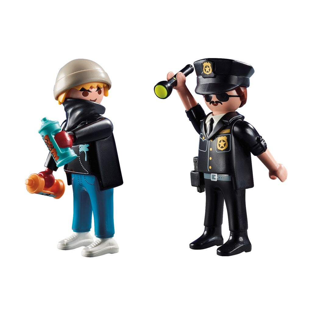 Playmobil 70822 Duopack Politieagent En Graffiti Spuiter