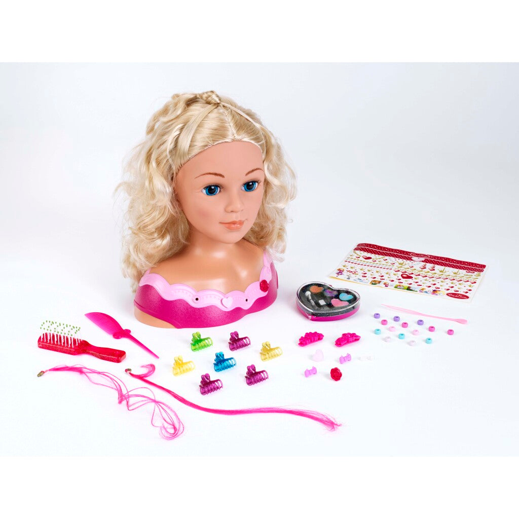 Basic Kapkop Met Make-Up En Haar-Accessoires 33 Cm
