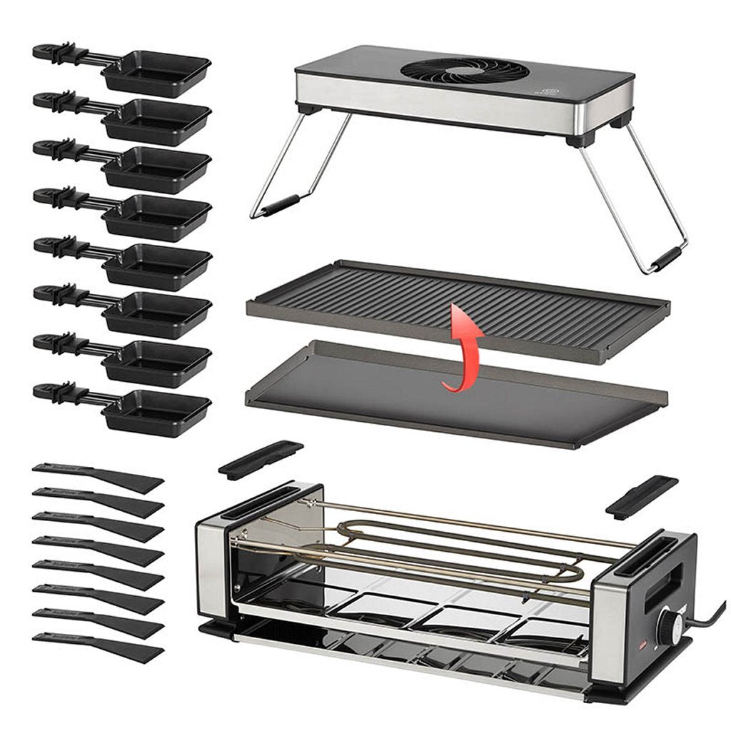 Unold 48785 Raclette Met Afzuigkap Rvs/Zwart