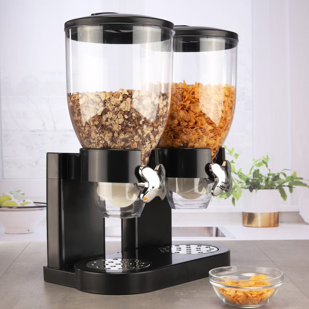 Hi Ontbijtgranen Dispenser 2 X 3,5 L Zwart