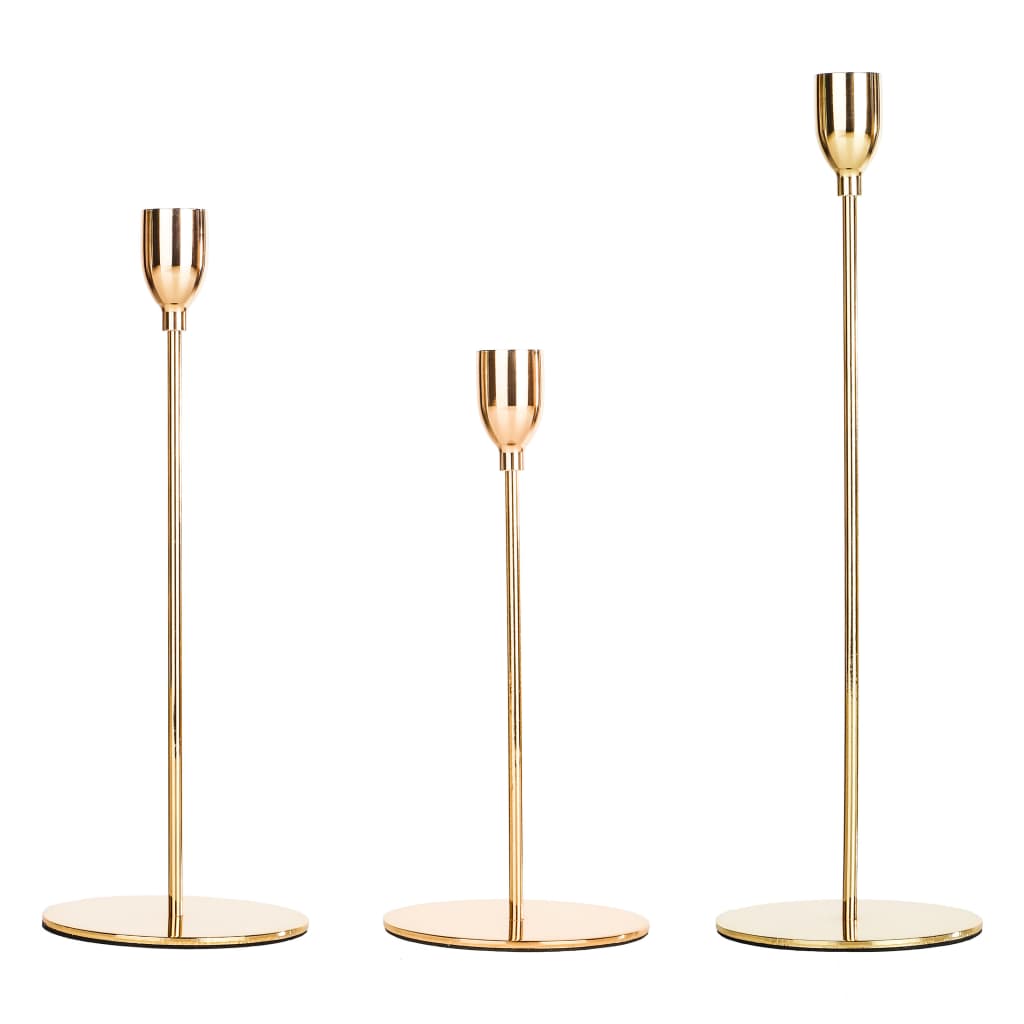 Hi 3-Delige Kaarsenstandaardset Ø 10 Cm Goudkleurig
