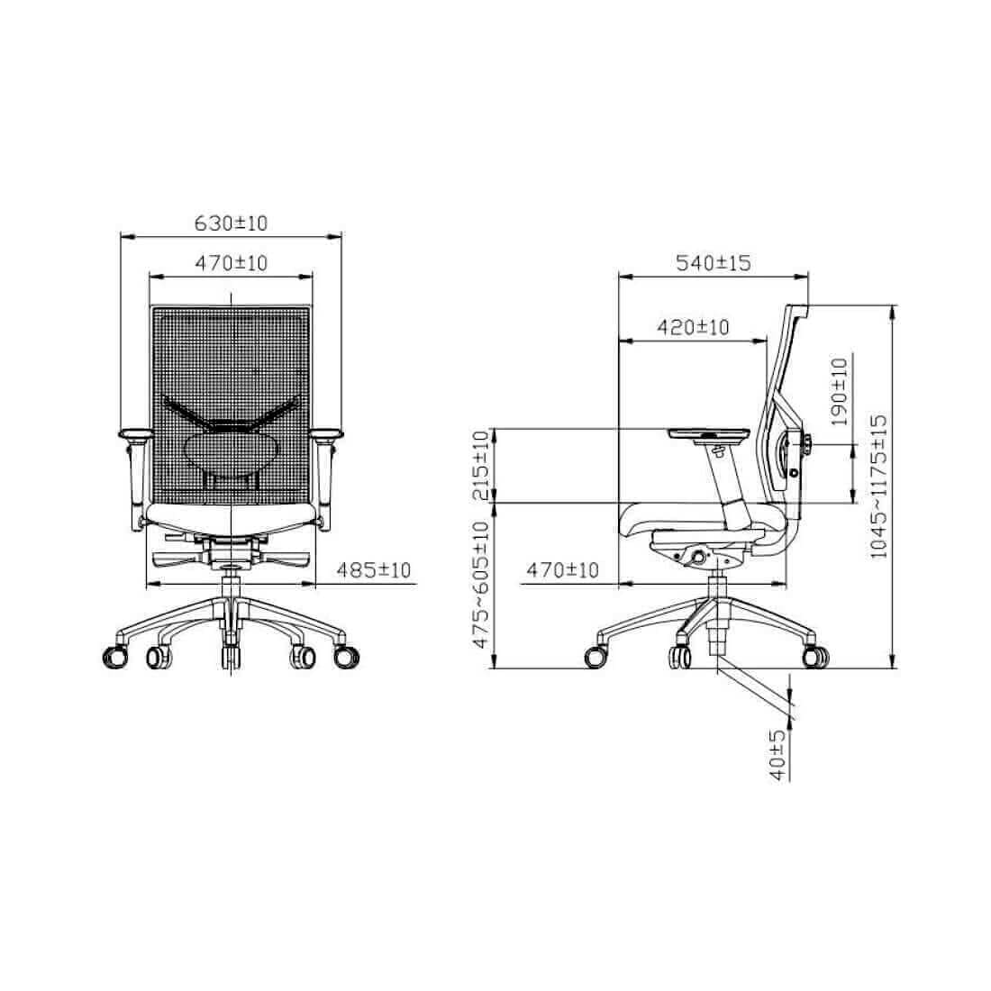 Bureaustoel Zuidas Mesh - Ergonomisch Design (N)En 1335