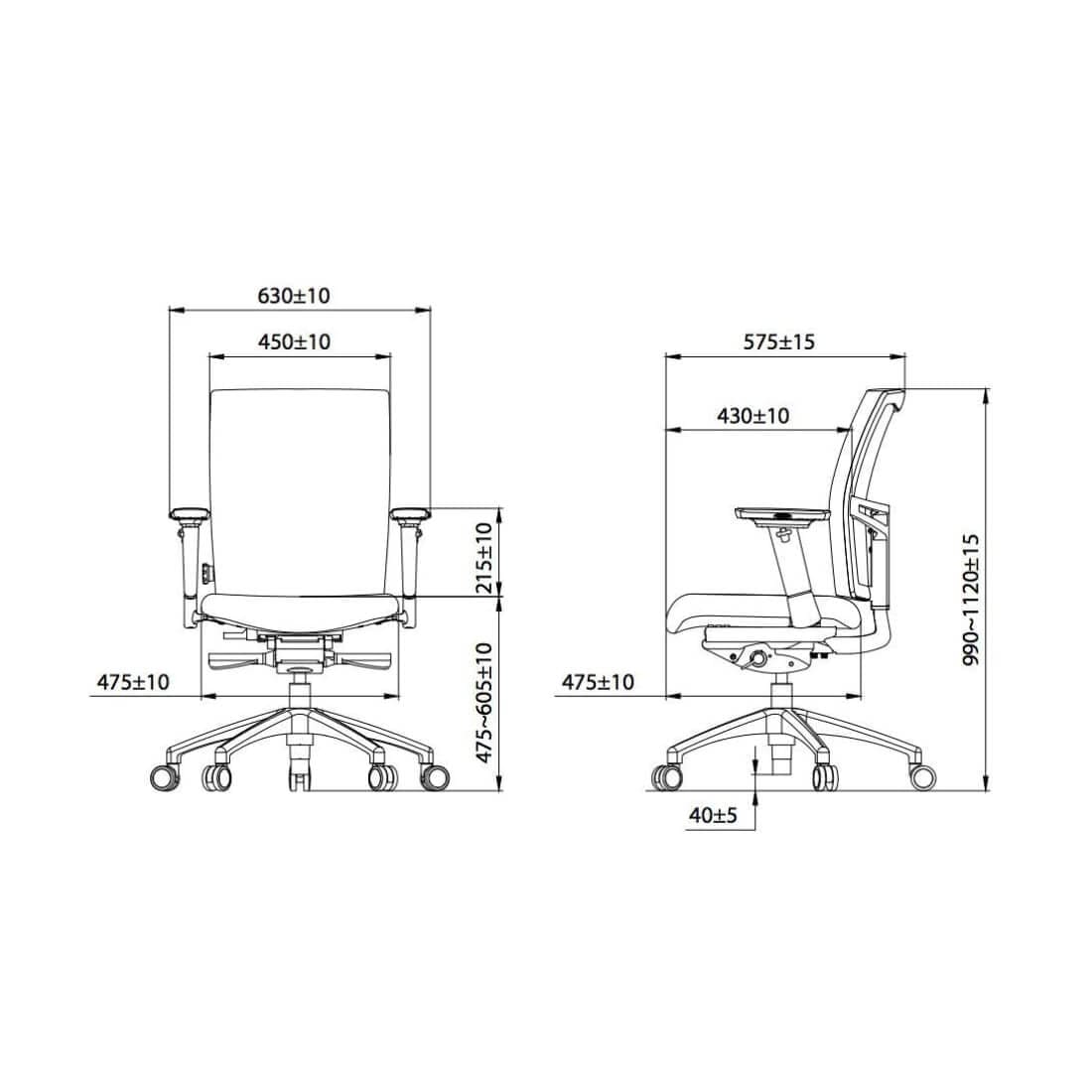 Bureaustoel Projectas V2 Comfort - Ergonomisch Design (N)En 1335