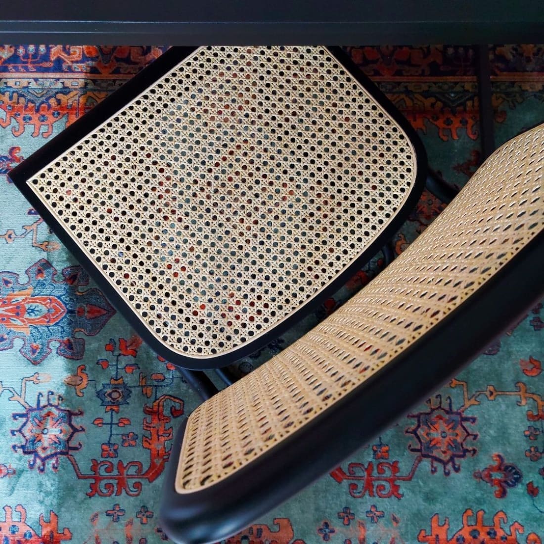 Eetkamerstoel Rotan Design Zwart Bas