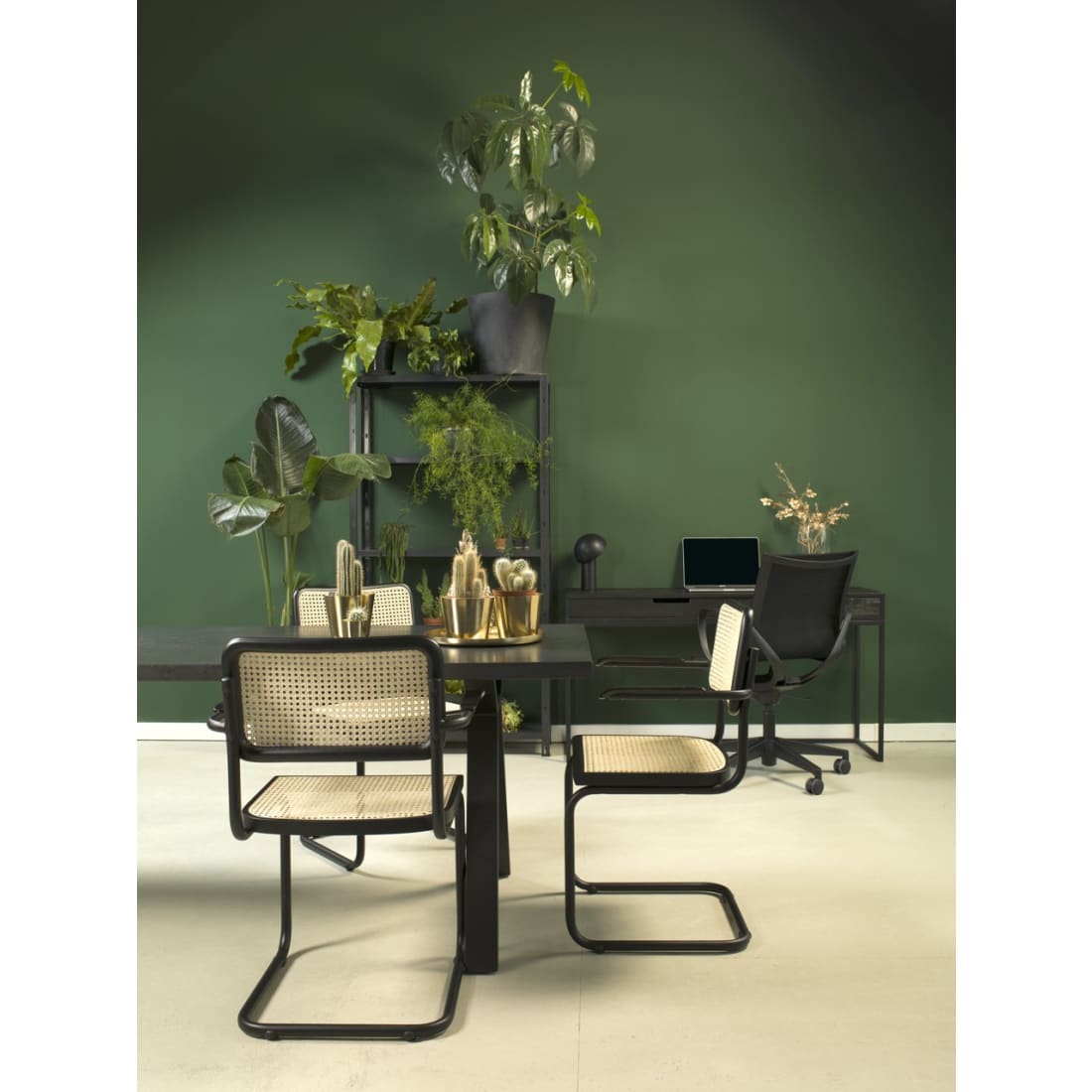 Eetkamerstoel Rotan Design Zwart Bas