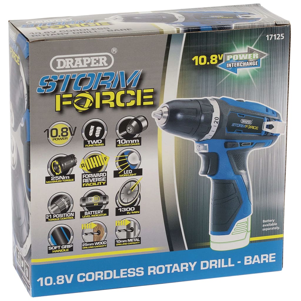 Draper Tools Boor Zonder Accu Storm Force 10,8 V 25 Nm