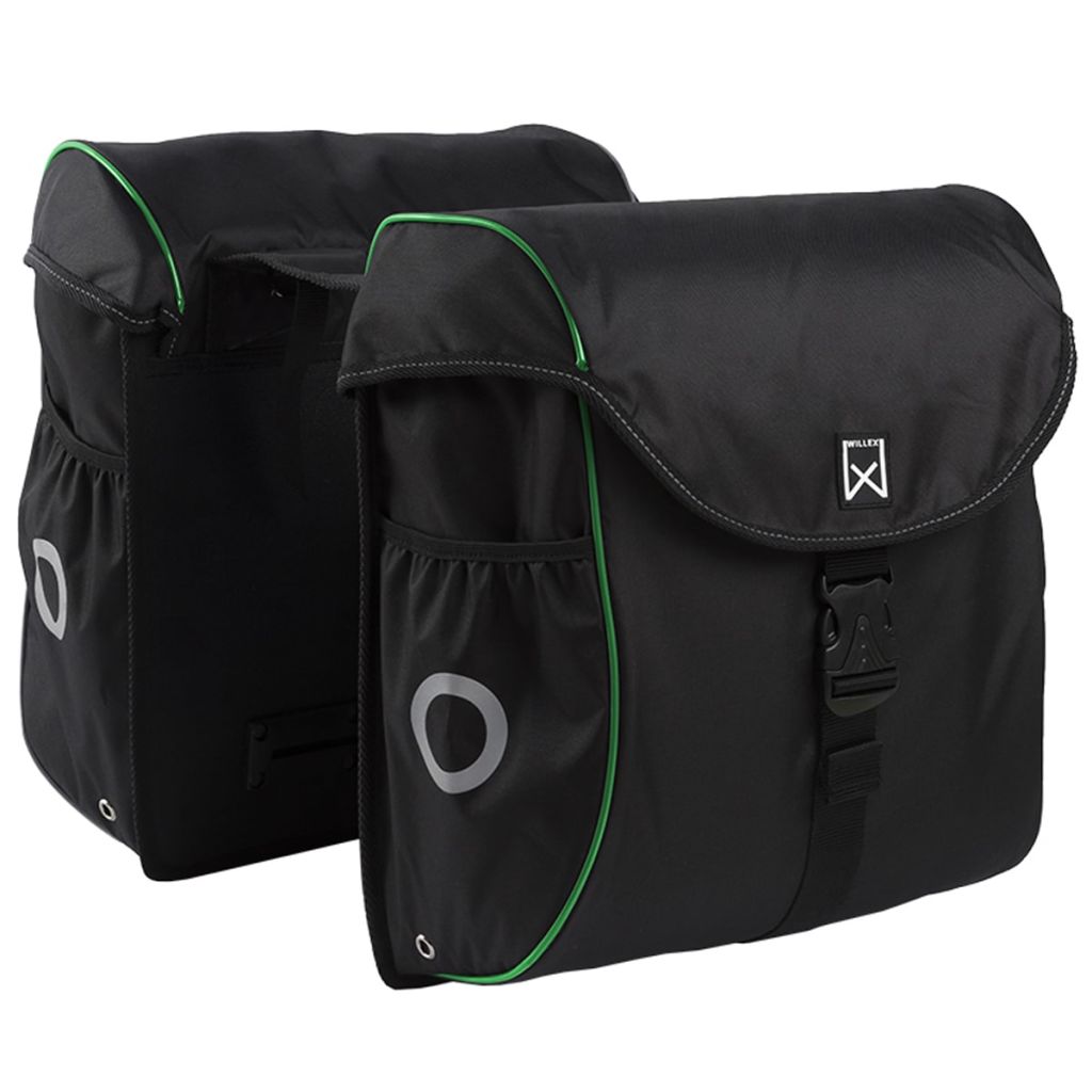 Willex Fietstassen 38 L Zwart En Groen 16104