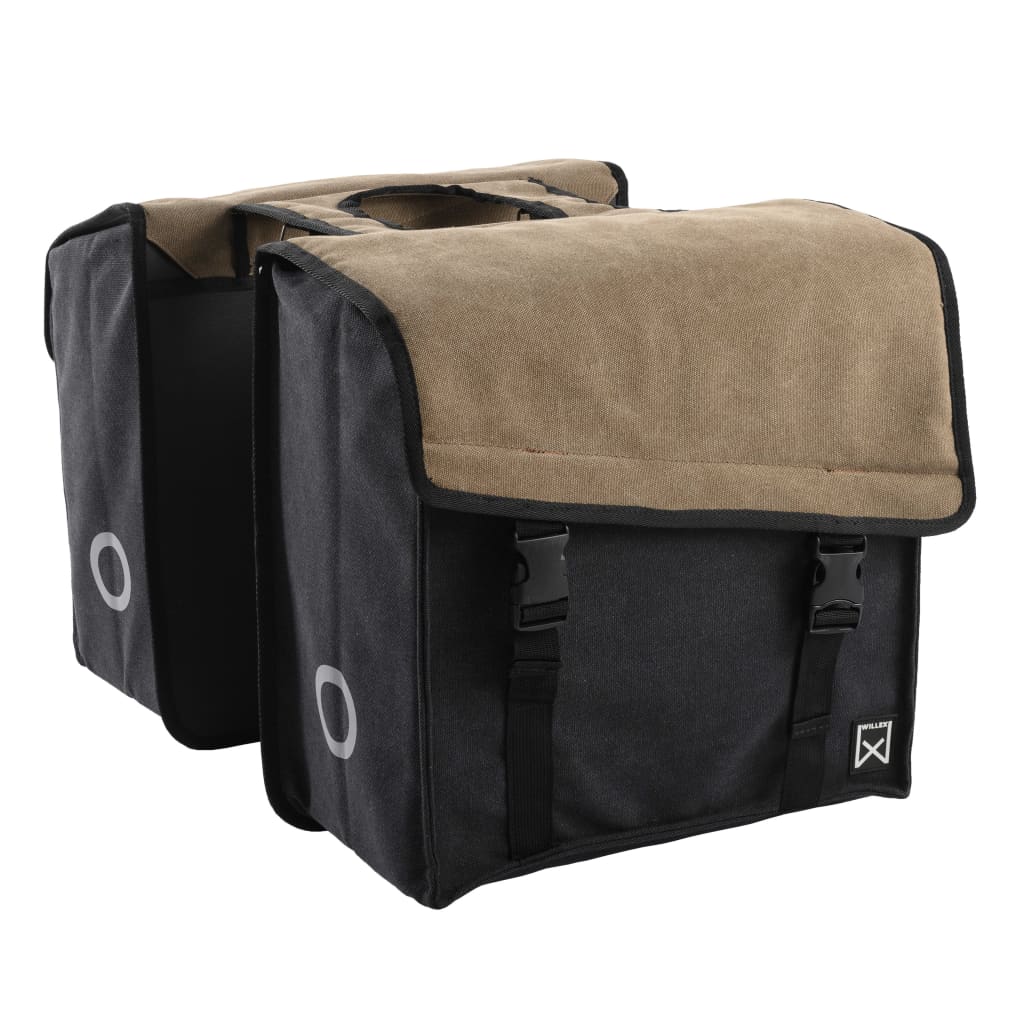 Willex Fietstas Dubbel 101 30 L Canvas Bruin En Zwart