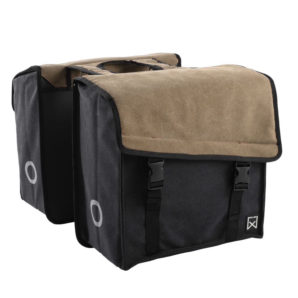 Willex Fietstas Dubbel 101 30 L Canvas Bruin En Zwart