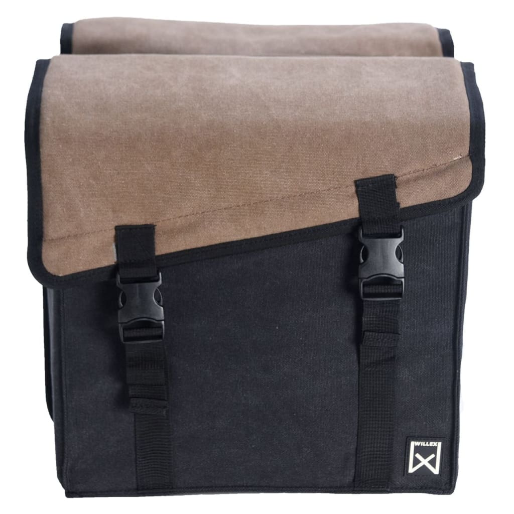 Willex Fietstas Dubbel 101 30 L Canvas Bruin En Zwart