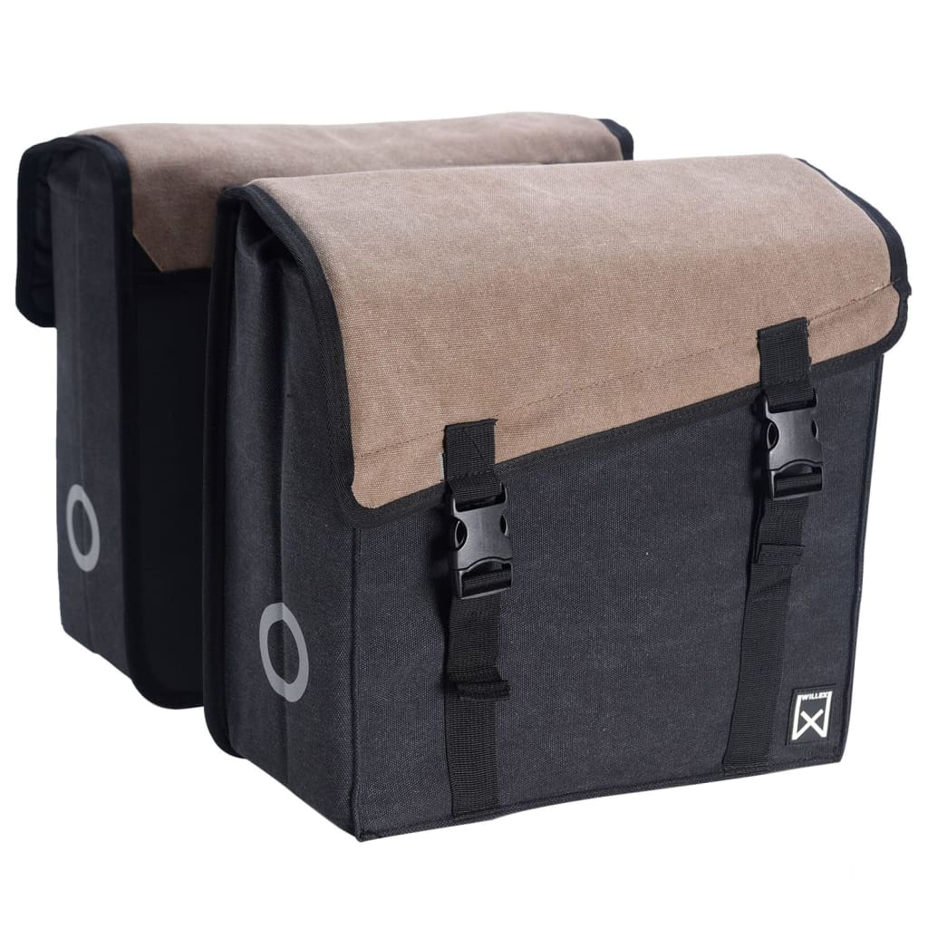 Willex Fietstas Dubbel 101 30 L Canvas Bruin En Zwart