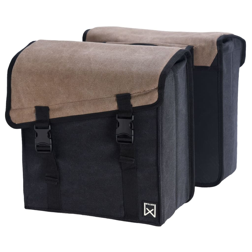 Willex Fietstas Dubbel 101 30 L Canvas Bruin En Zwart