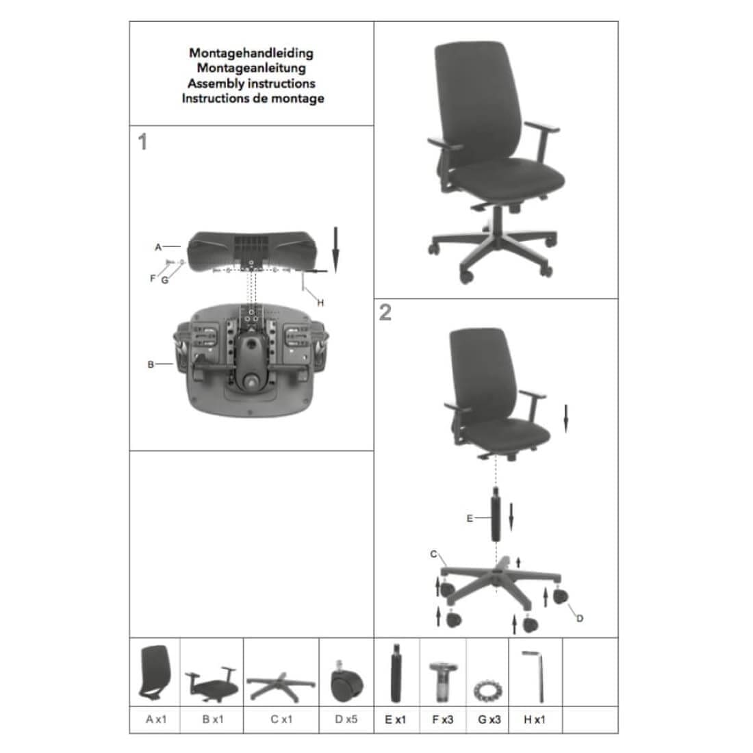 Ergonomische Bureaustoel Comfort De Singel (N)En 1335