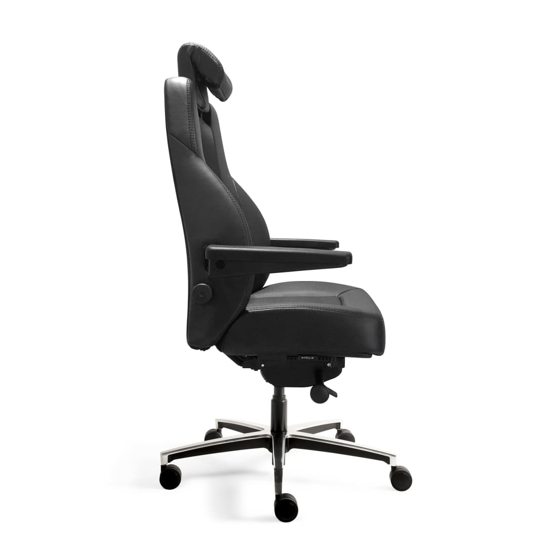 Ergonomische 24-Uurs Bureaustoel Leer Delta-6 Opklapbare Armleggers