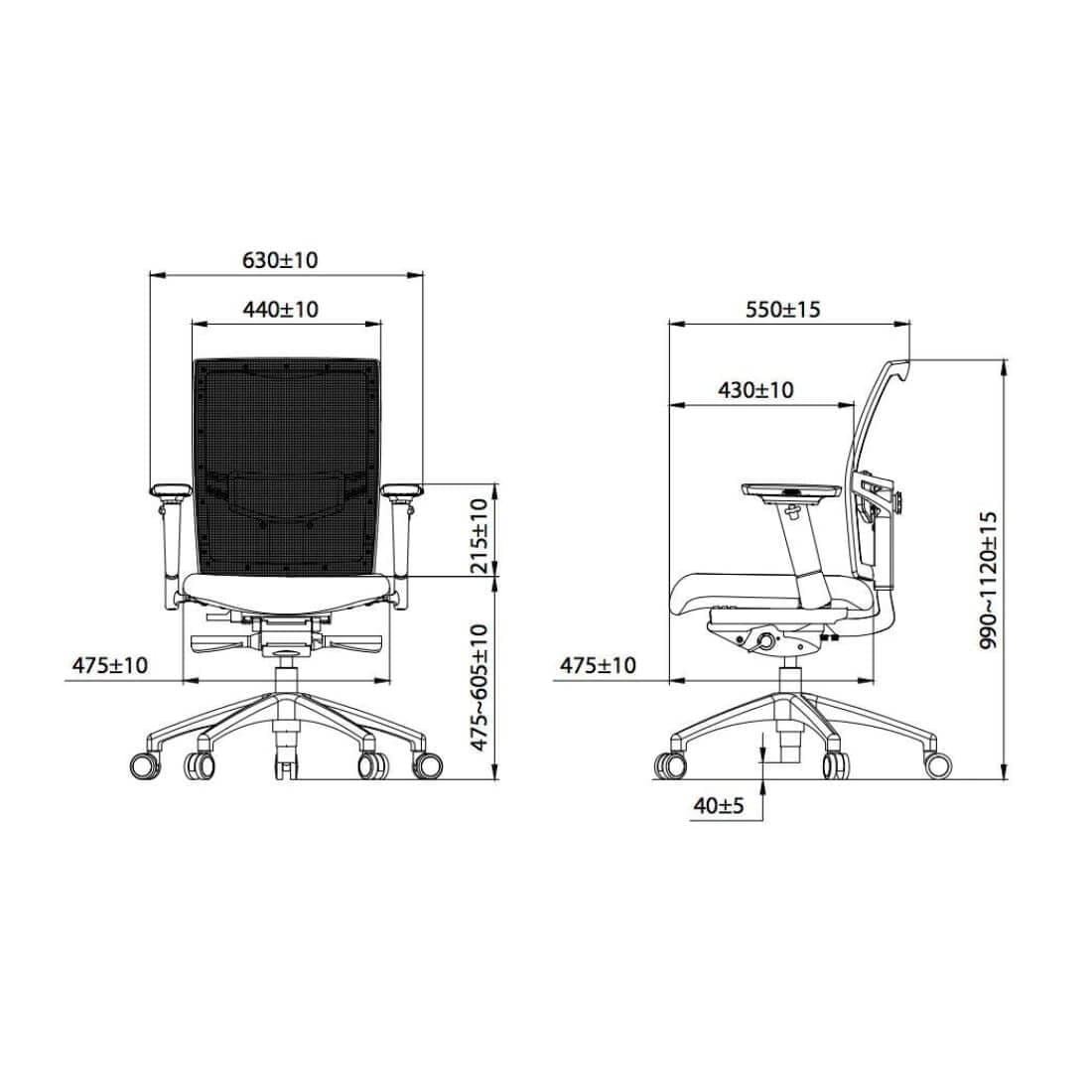 Bureaustoel Projectas V2 Budget - Ergonomisch Design (N)En 1335