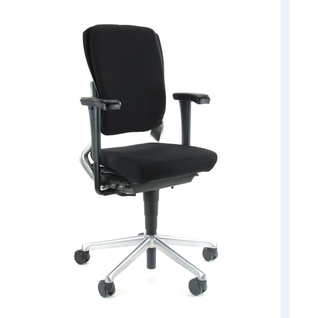 Bureaustoel Refurbished Ergonomisch Design Ahrend 230 "Hoge Rug" Zwart / Aluminium