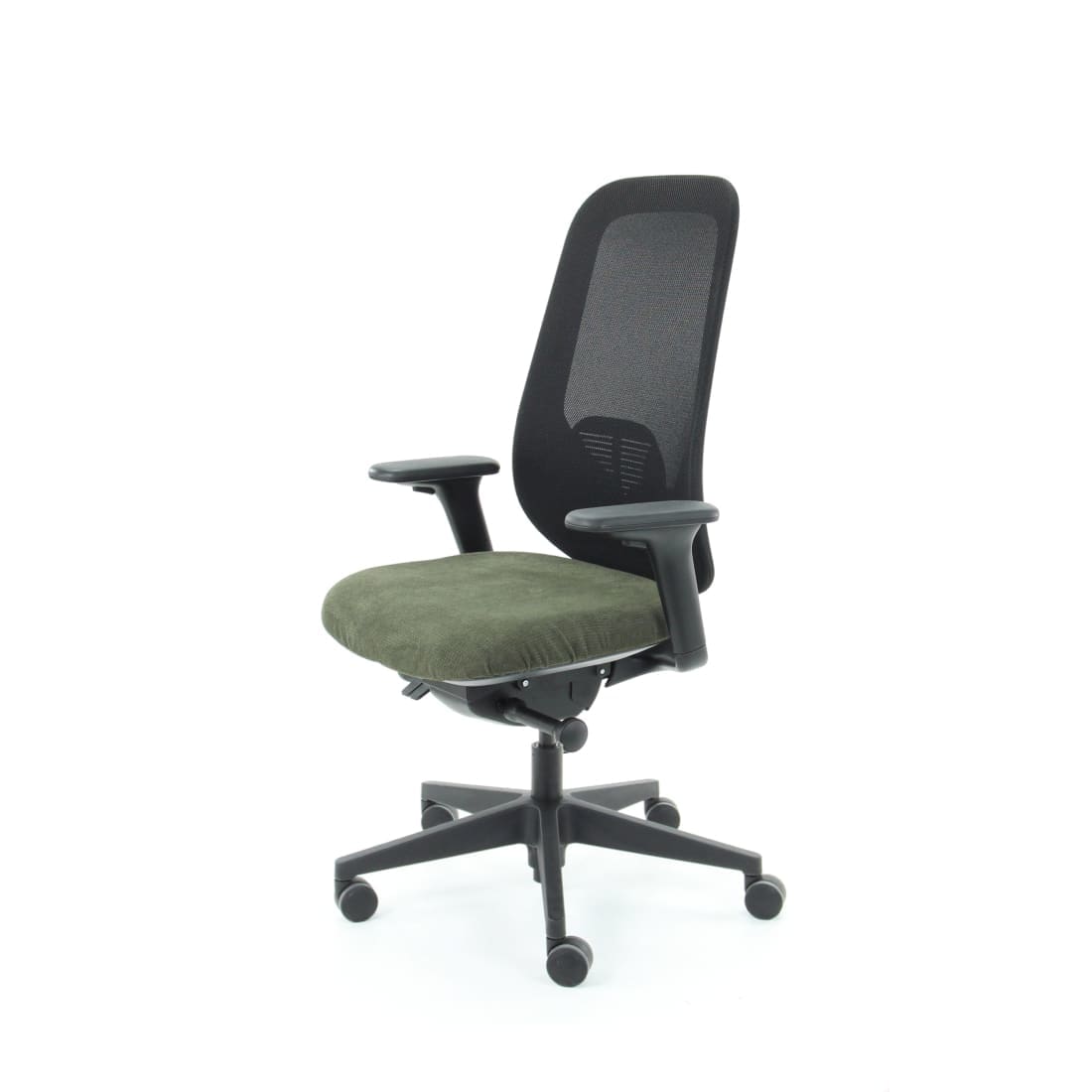 Bureaustoel Nora Mesh Groen Black Edition - Ergonomisch Design Nen1335