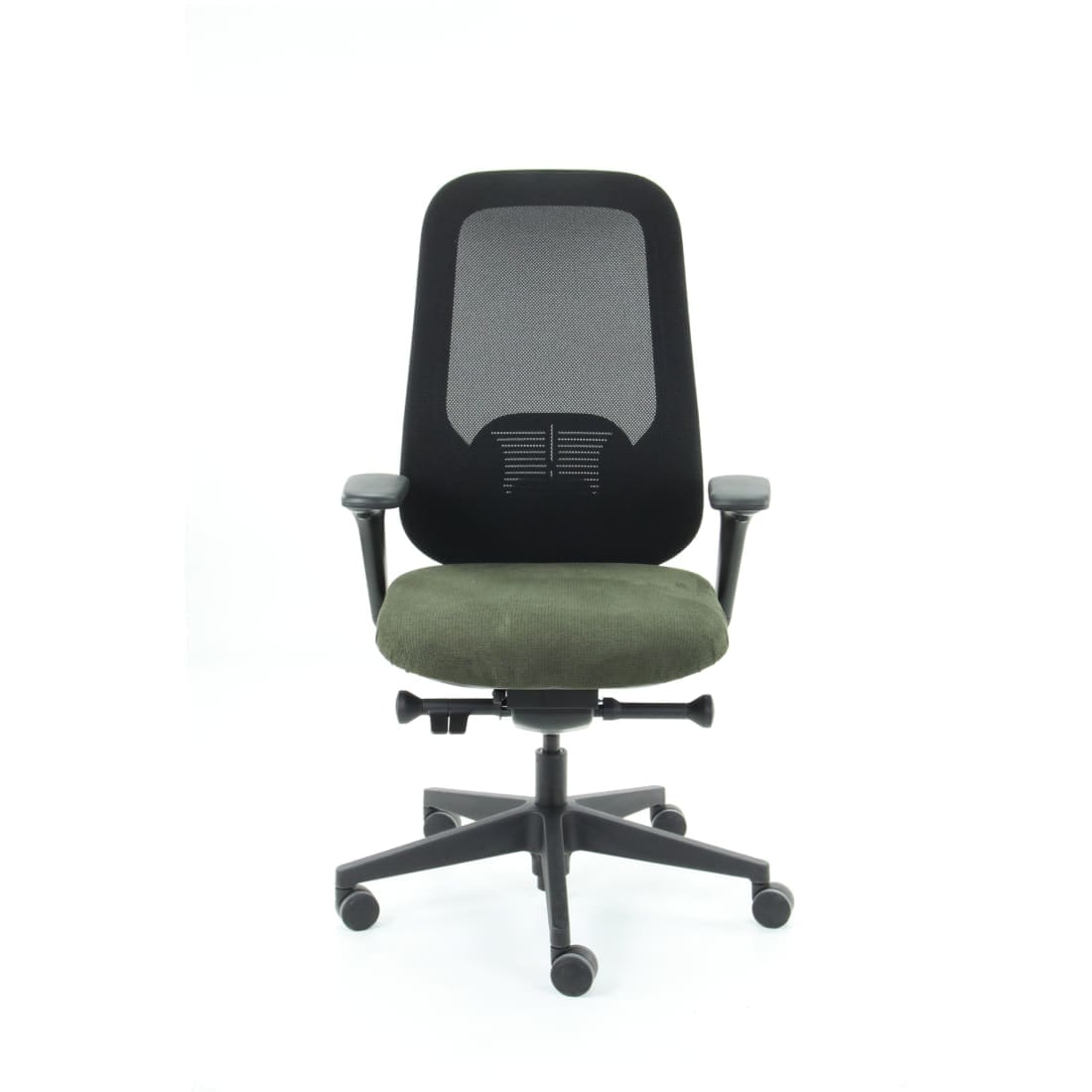 Bureaustoel Nora Mesh Groen Black Edition - Ergonomisch Design Nen1335