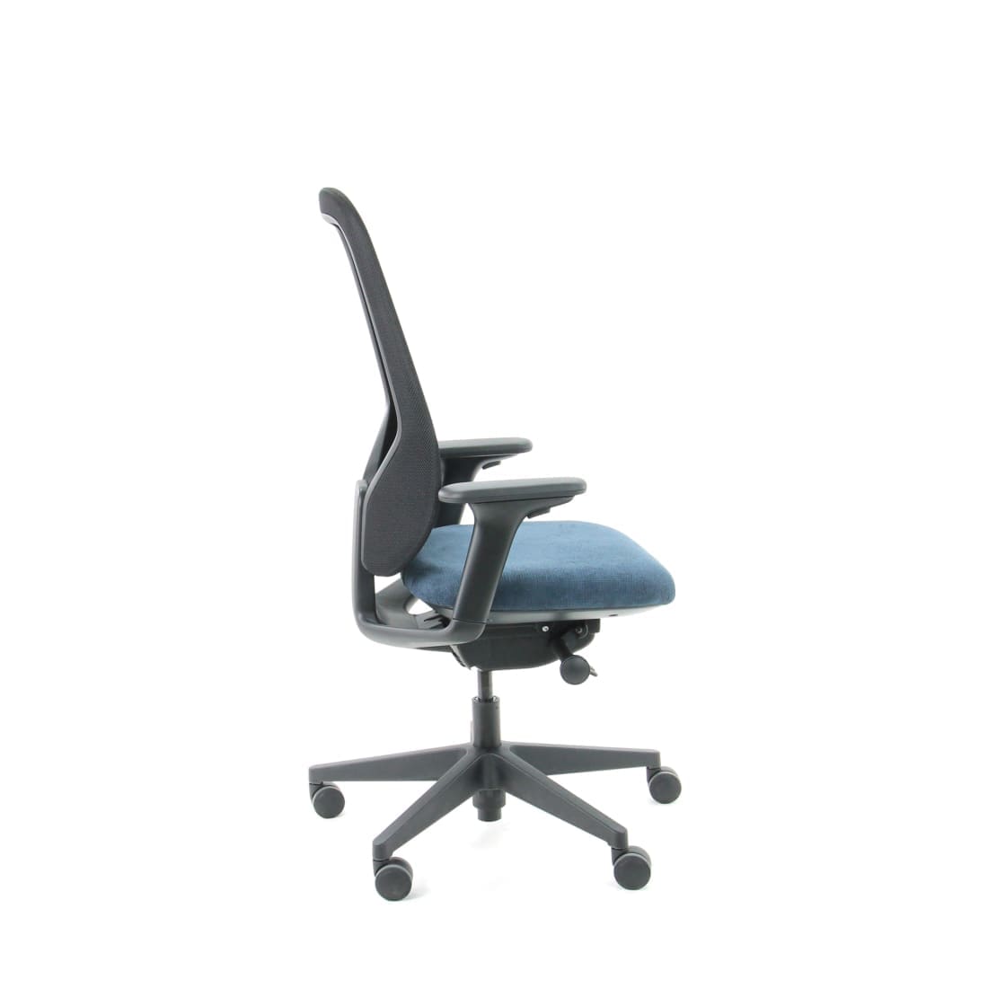Bureaustoel Nora Mesh Blauw Black Edition - Ergonomisch Design Nen1335