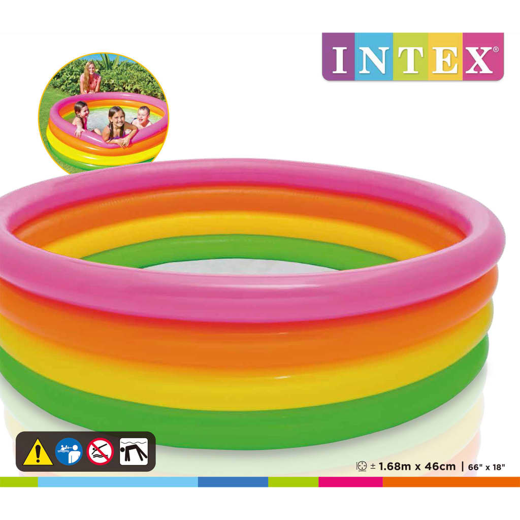 Intex Zwembad Sunset Opblaasbaar 4 Ringen 168X46 Cm