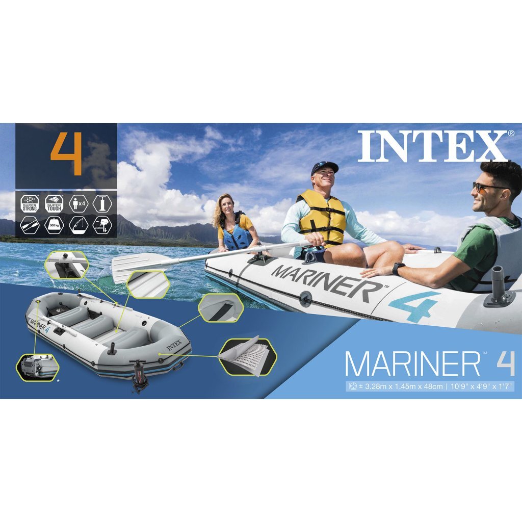 Intex 68376Np Mariner 4 4-Persoons Opblaasboot Set