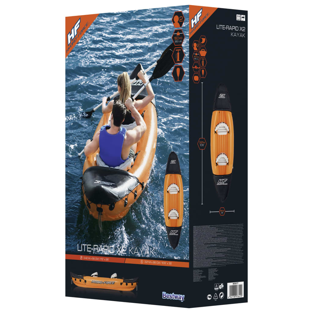 Bestway Kajakset Hydro-Force Lite-Rapid X2 Opblaasbaar