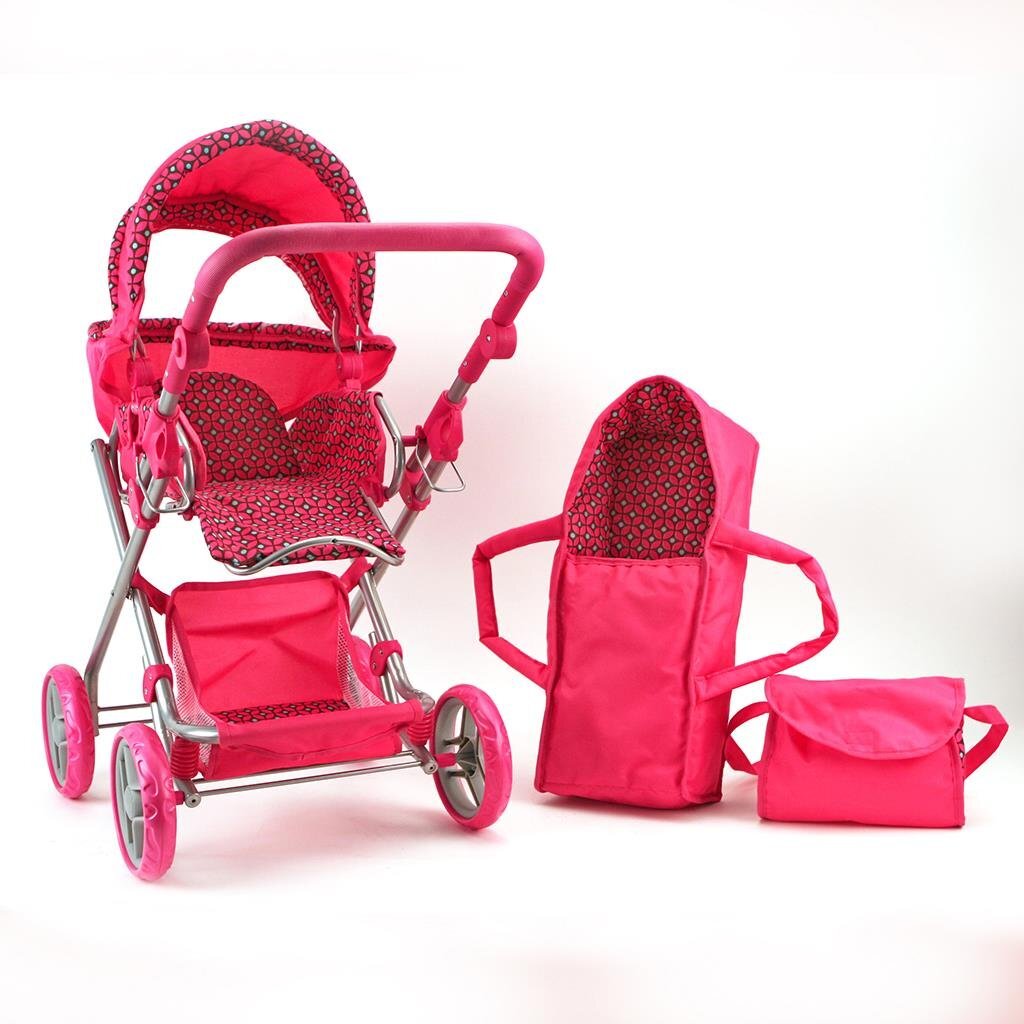 Basic Poppenwagen Roze