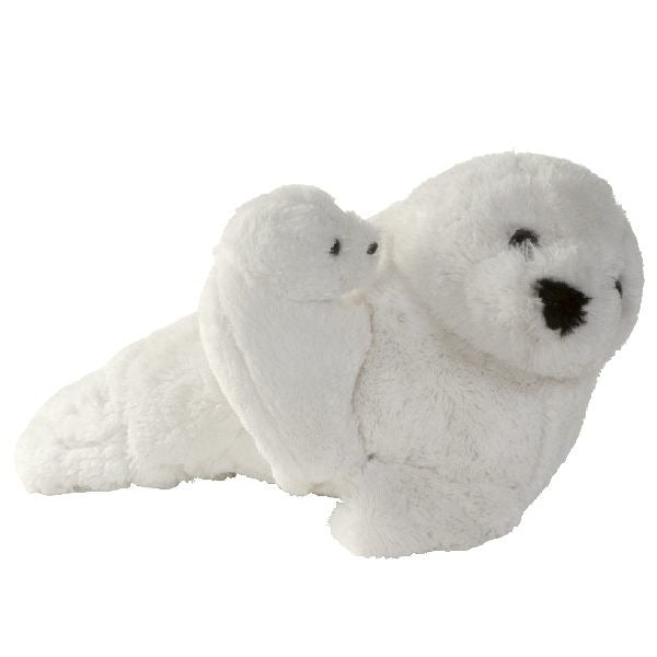 Basic Pluche Zeehond + Jong Wit 28Cm