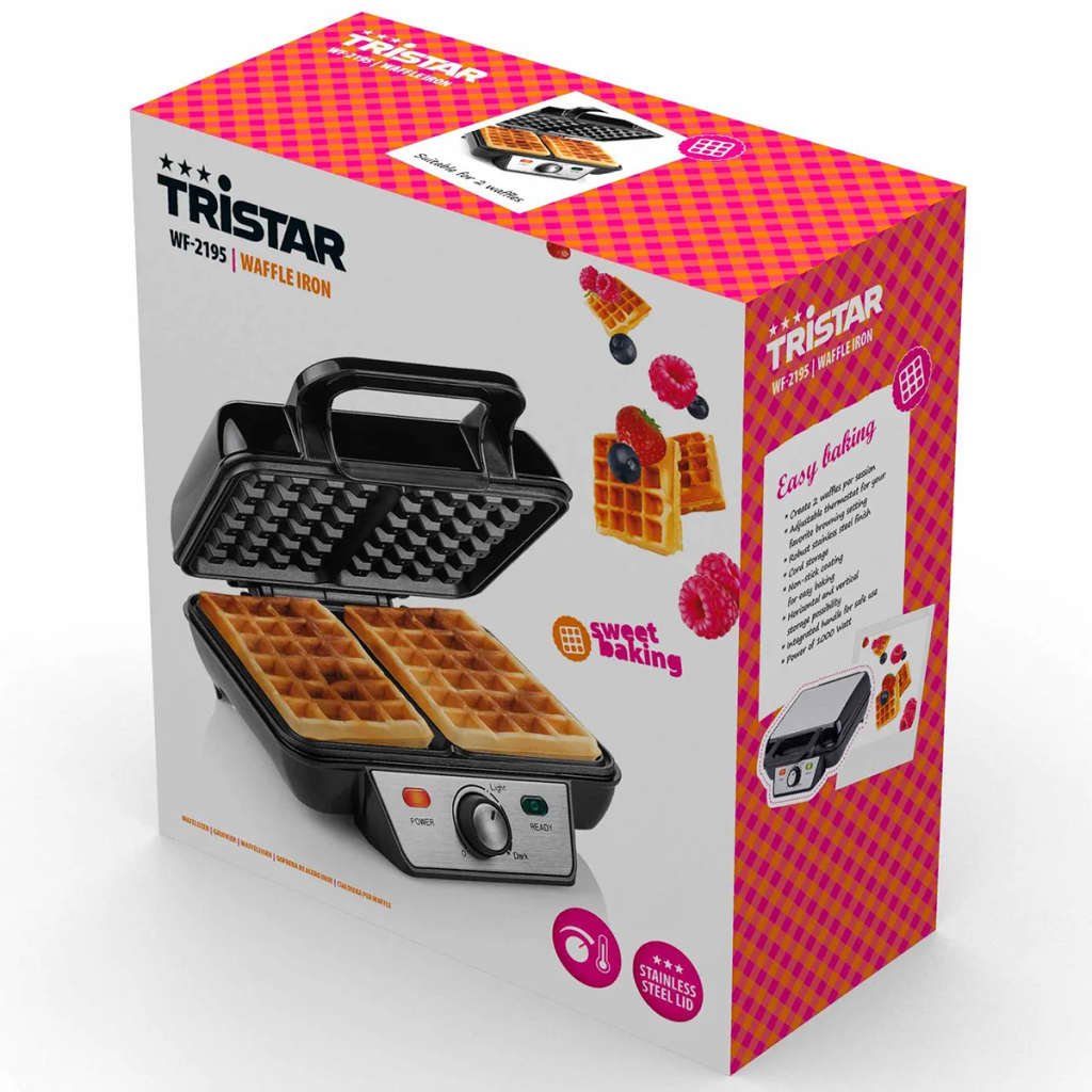 Tristar Wafelijzer Voor 2 Wafels Wf-2195 Zwart 1000 W