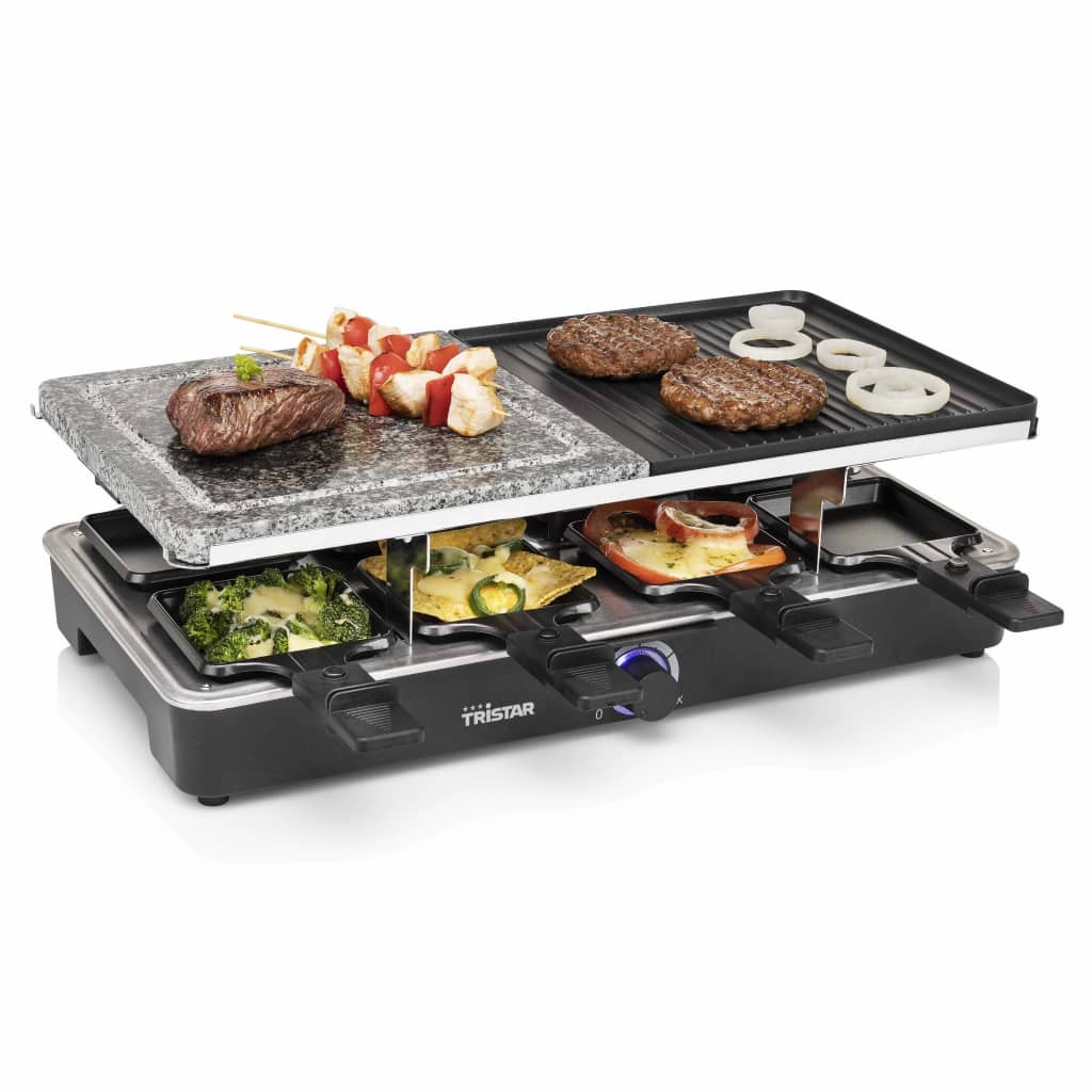 Tristar Gourmetstel/Steengrill 8-Persoons 1400 W 23X23 Cm Zwart
