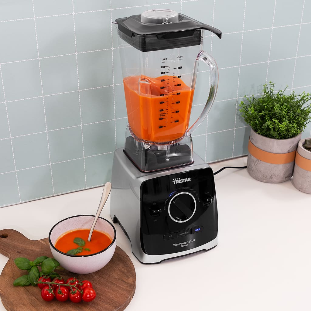 Tristar Blender Bl-4473 Vita Power 2000 W Zwart En Zilverkleurig