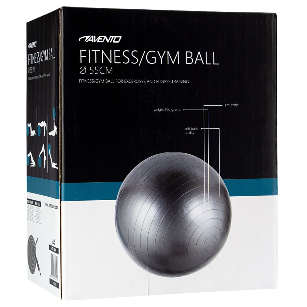 Avento Fitnessbal 55 Cm Zilverkleurig
