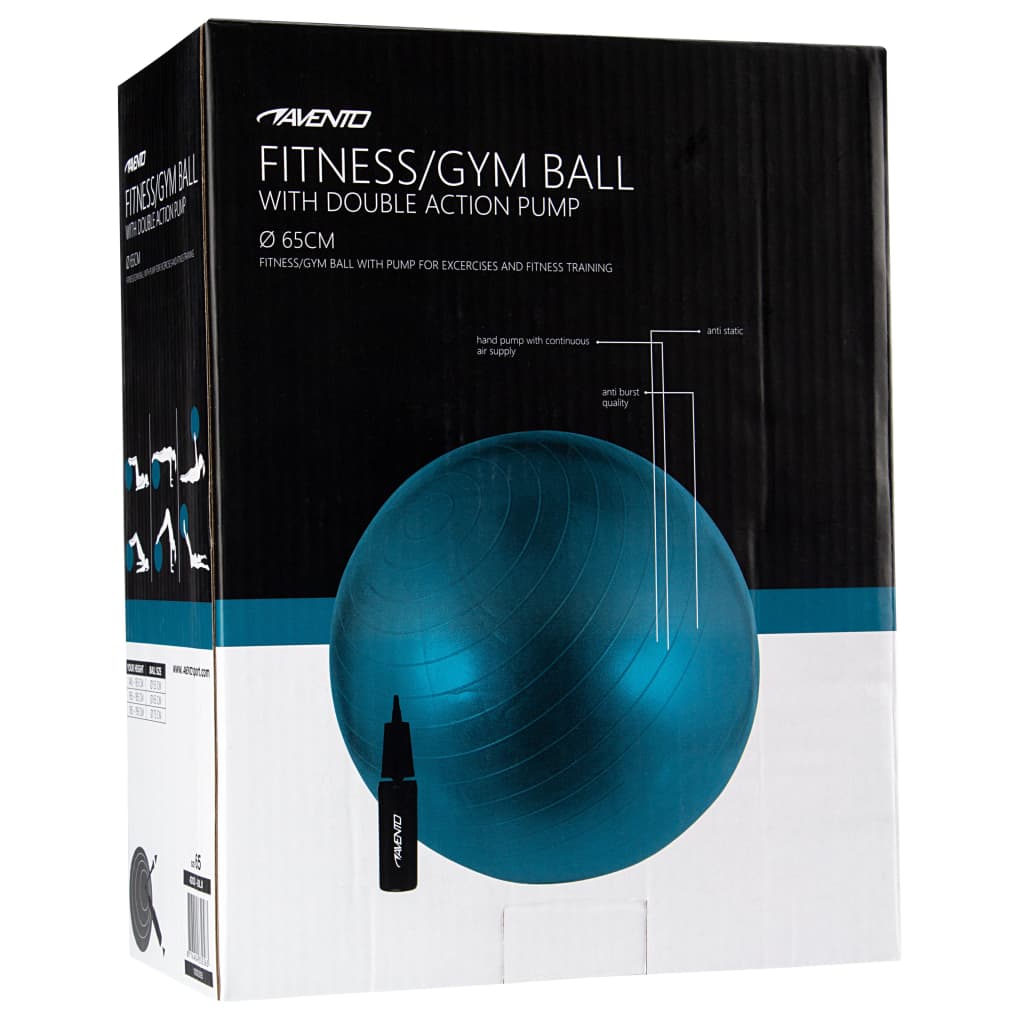 Avento Fitnessbal Met Pomp 65 Cm Blauw