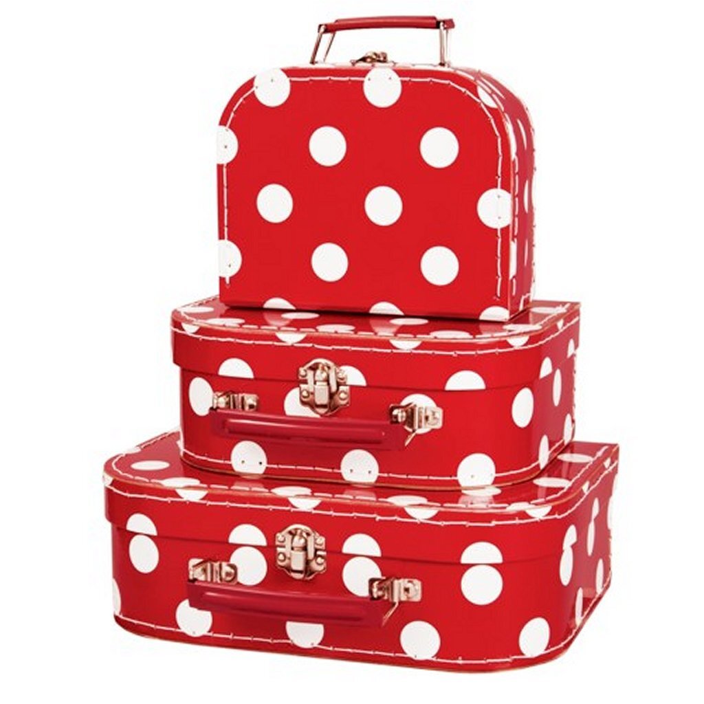 Simply For Kids 3-Delige Kofferset Polkadot Rood