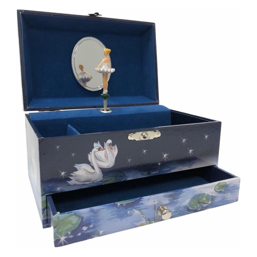 Simply For Kids Sieradendoos Met Muziek Zwanenmeer Met Lade Blauw