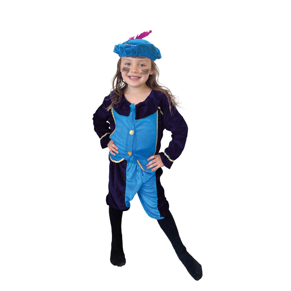 Sinterklaas Verkleedset Pietenpak Paars-Blauw 5-7 Jaar