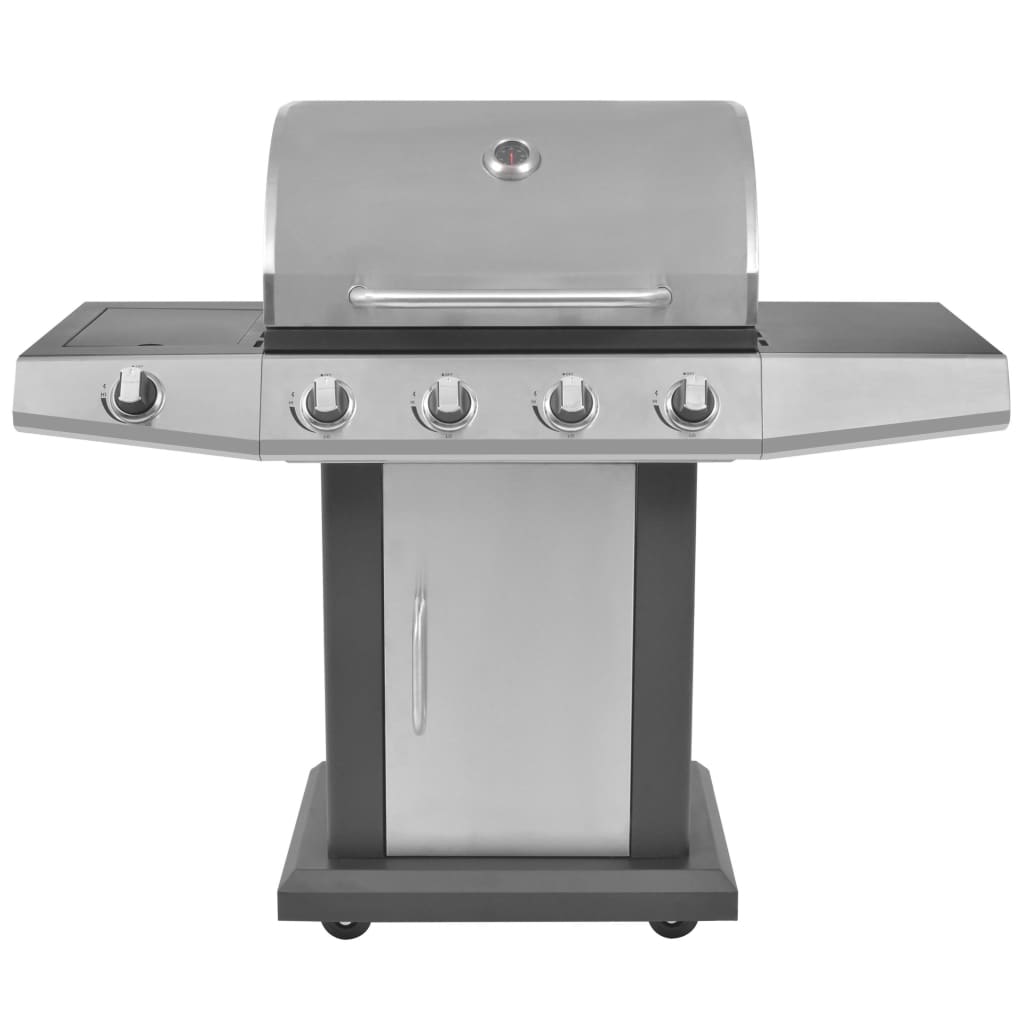Gasbarbecue En Grill 4+1 Kookzone Zwart En Zilver
