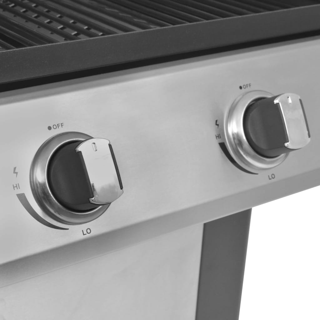 Gasbarbecue En Grill 4+1 Kookzone Zwart En Zilver