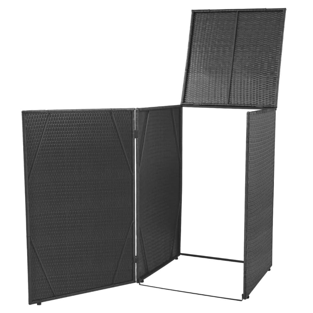 Containerberging Enkel Poly Rattan Zwart