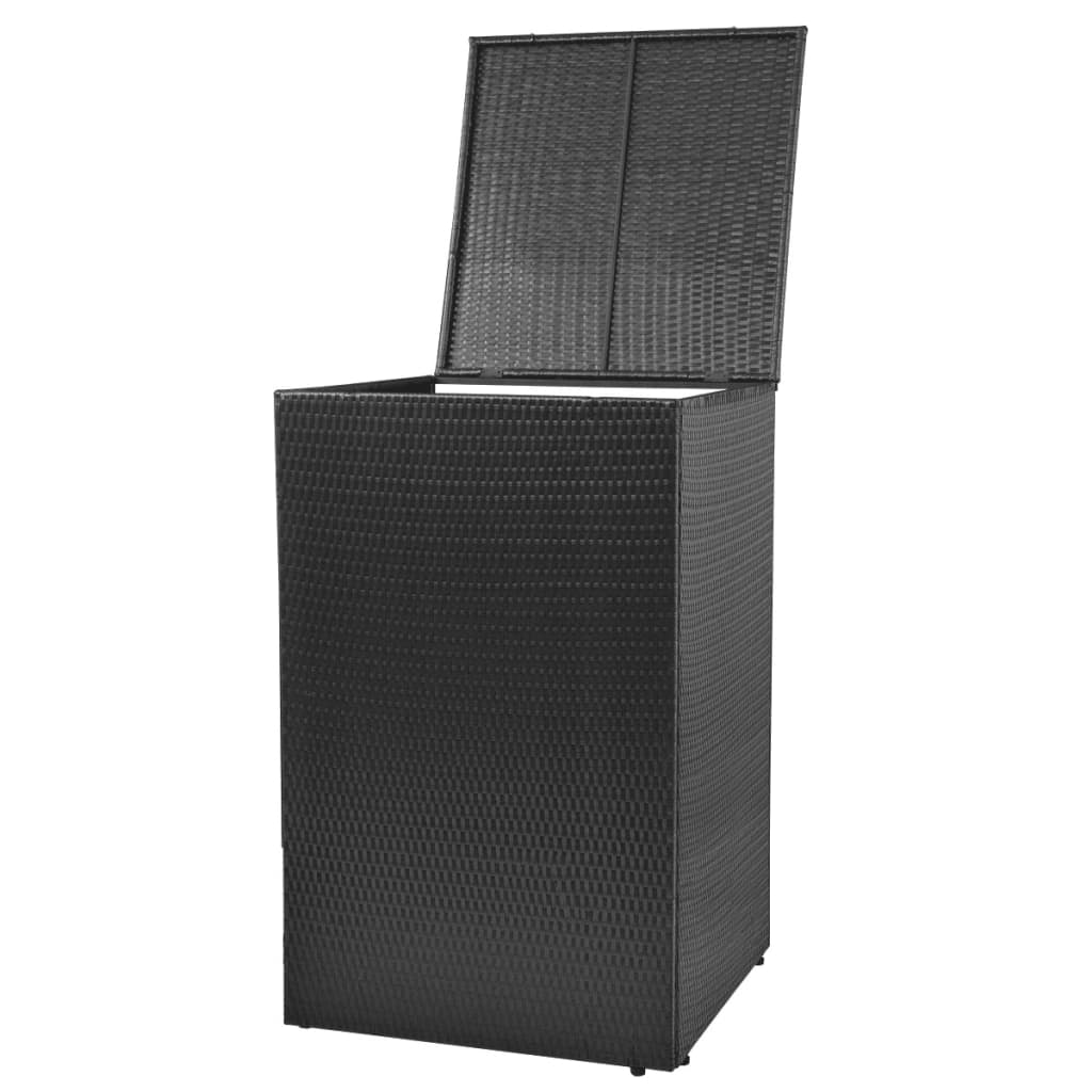 Containerberging Enkel Poly Rattan Zwart
