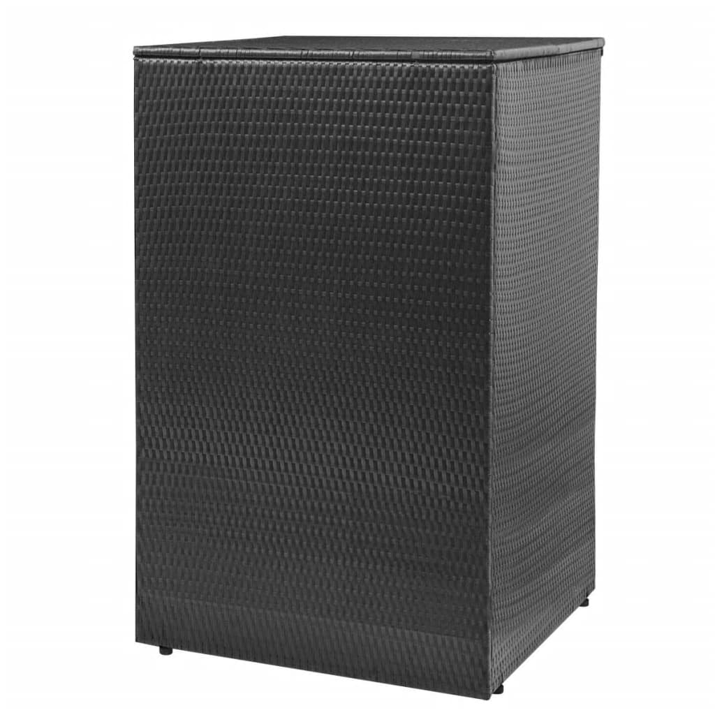 Containerberging Enkel Poly Rattan Zwart