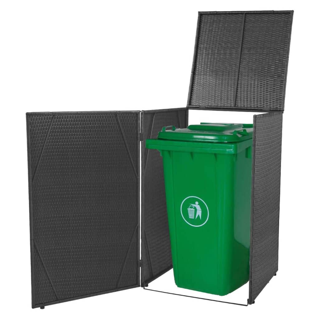 Containerberging Enkel Poly Rattan Zwart