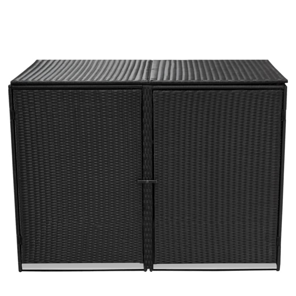 Containerberging Dubbel 148X80X111 Cm Poly Rattan Zwart