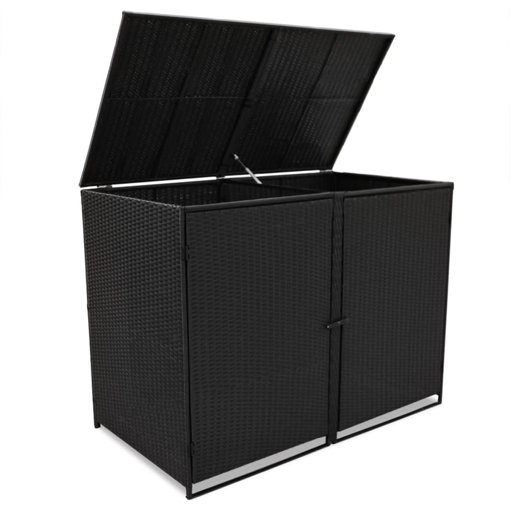 Containerberging Dubbel 148X80X111 Cm Poly Rattan Zwart