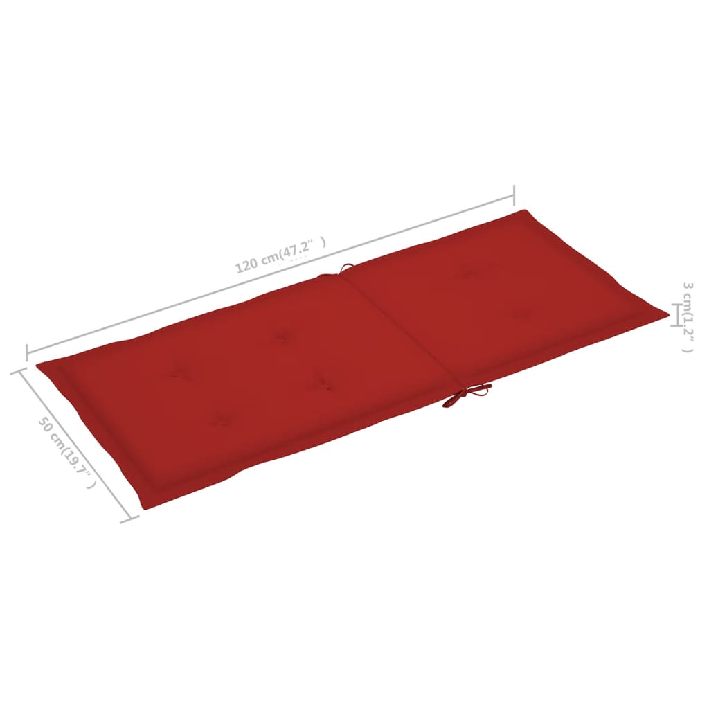 Tuinstoelkussens 4 St 120X50X3 Cm Rood