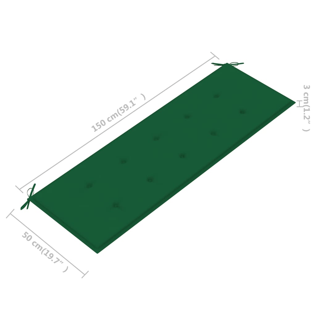 Tuinbankkussen 150X50X3 Cm Groen